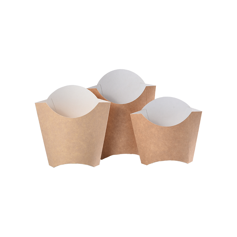 Suporte descartável para batatas fritas, copos de papel para batatas fritas, copos de charcutaria, colher de chips Kraft