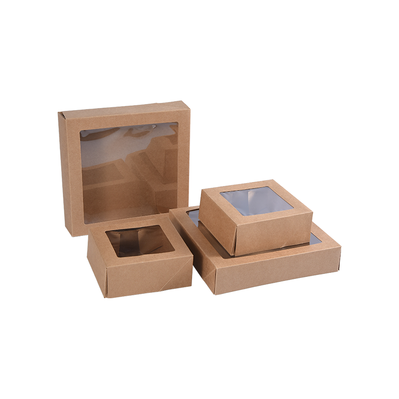 Caixas pequenas de bolo kraft marrom para porções de bolo - caixas de padaria de biscoitos/brownie - caixas de embalagem de bolo de papelão para guloseimas/presentes