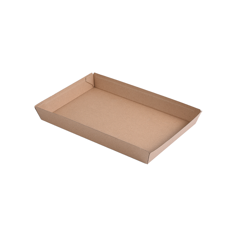 Bandejas descartáveis ​​de papel ondulado retangulares para alimentos