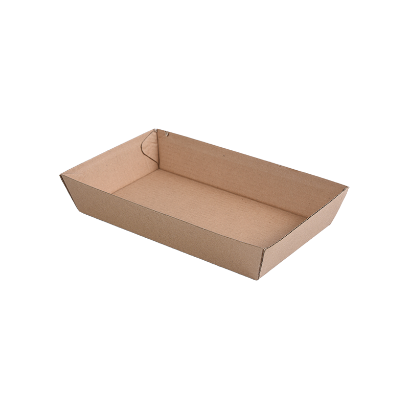 Bandejas descartáveis ​​de papel ondulado retangulares para alimentos